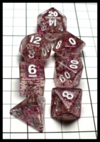 Dice : Dice - Dice Sets - Handan Clear with Pink Glitter with White Numbers Mini Set - Amazon 2023